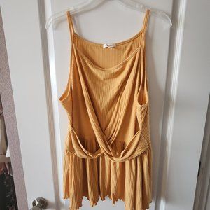 Maurices Sleeveless Mustard Color Tank w/ Twist Front